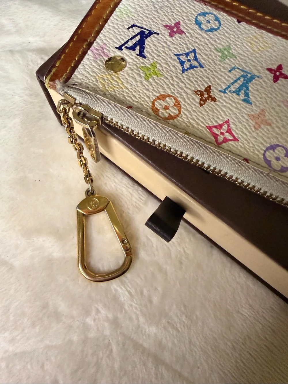 Louis Vuitton Murakami Multicolor Monogram Key Cles with Gold Hardware